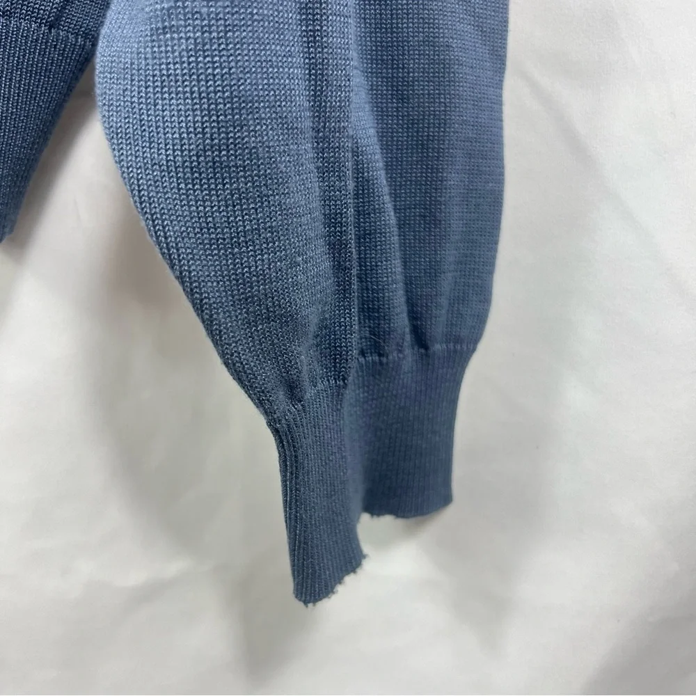 Pronto Uomo Steel Blue Silk Cotton Blend Crewneck Sweater